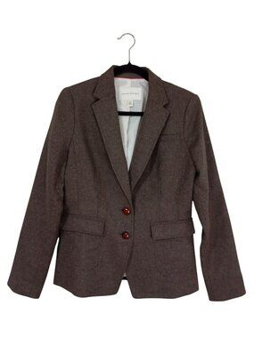 Banana Republic Womens Wool Blend Brown Blazer Jacket Size 6 Stretch Two-Button